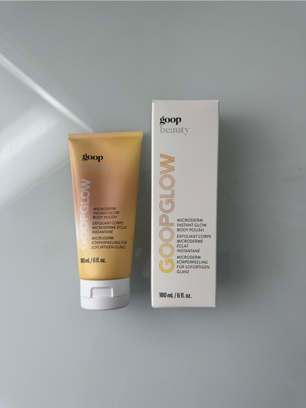 goop beauty goopglow Microderm Instant Glow Body Polish White Orange Yellow 6oz